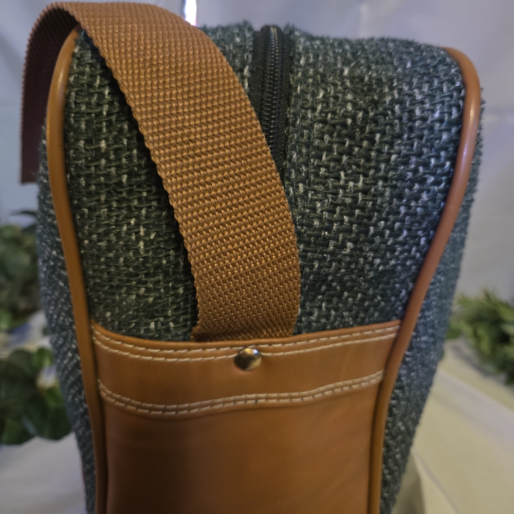 Oscar de la Renta Vintage Tweed Travel Shoulder Bag Carry On Luggage - Picture 9 of 16